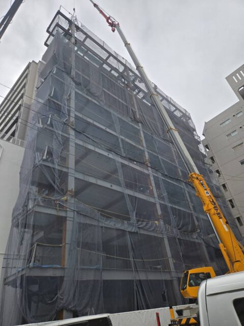 広島市内 鉄骨建て方 180t